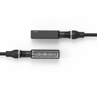 Rizoma TS145B sekvenční LED blinkry Layer 3 + zadní červené světlo + brzdové světlo homologované E8 černé (2ks)